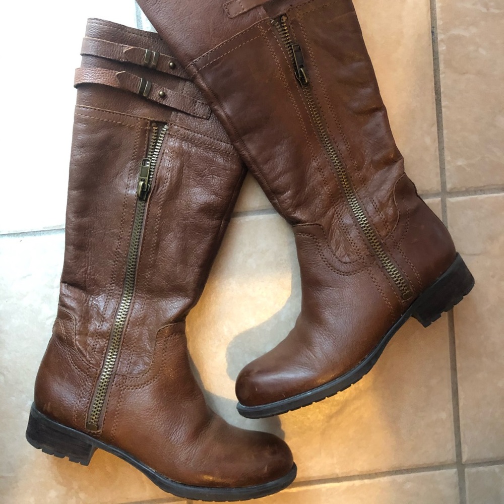 Leather Franco sarto knee length boots